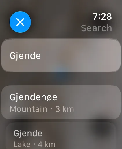 iLende auf der Apple Watch: Im Gebiet suchen